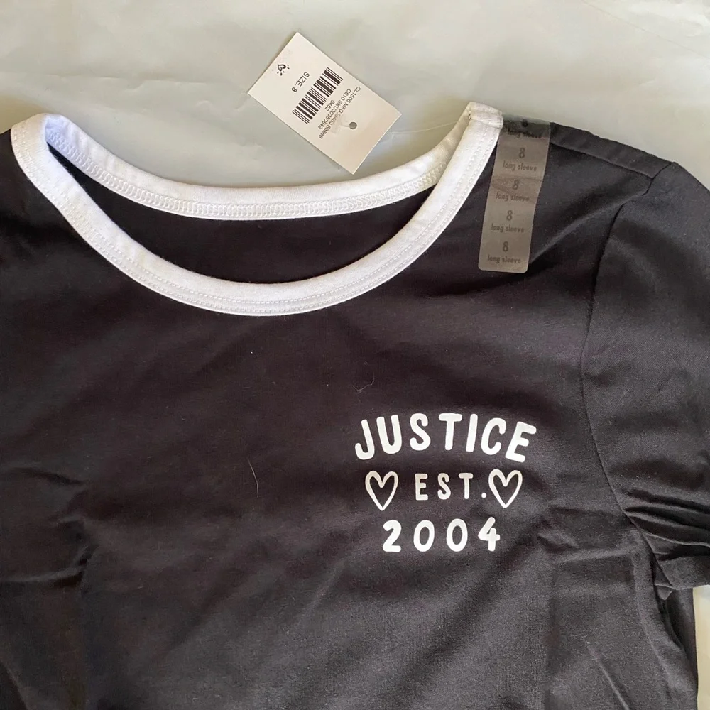 Justice black long sleeve T size 8